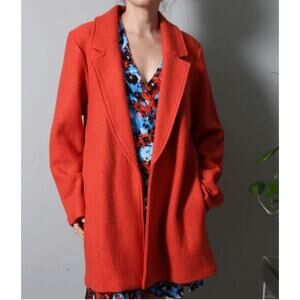 Rachel Zoe open-front coat crafted from a wool blend tangerine Sz. Lrg  NWT